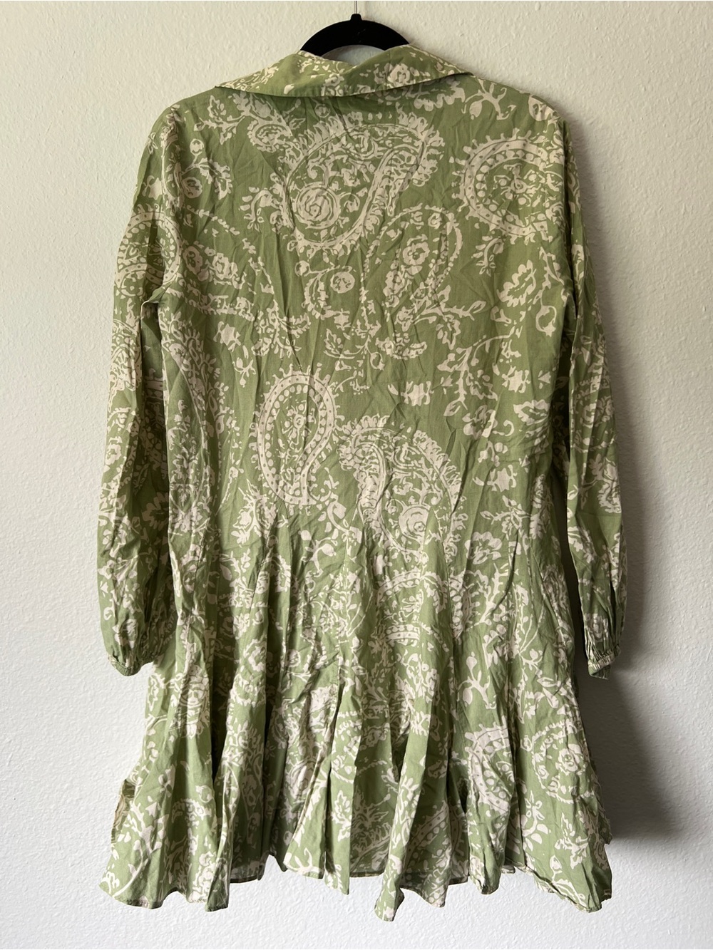 Zara Green Printed Long Sleeve Dress - Picture 3 of 4